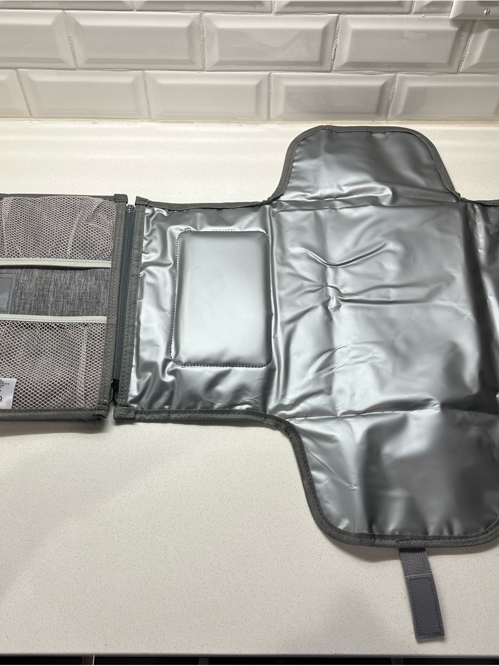 Portable Gray Waterproof Baby Changing Pad Organizer (Used only once, Like new)
